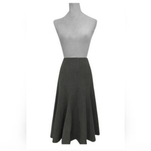 AKRIS Gray Wool Long A-Line Skirt
